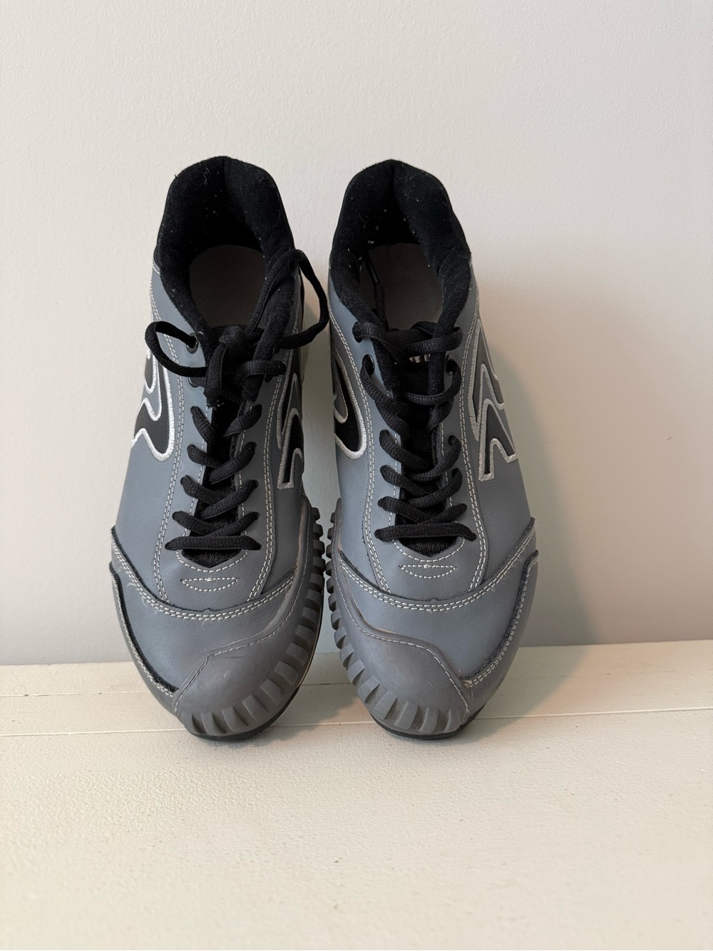 Women's Grey Athletic Sneakers with Black Accents